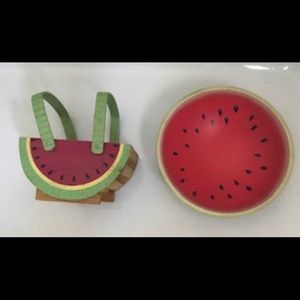 Wooden Watermelon Bowl and Basket